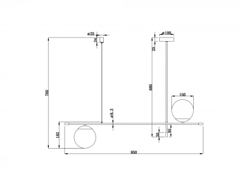 Подвесной светильник Maytoni Nostalgia MOD048PL-02G (220V, на тросе, шарики)