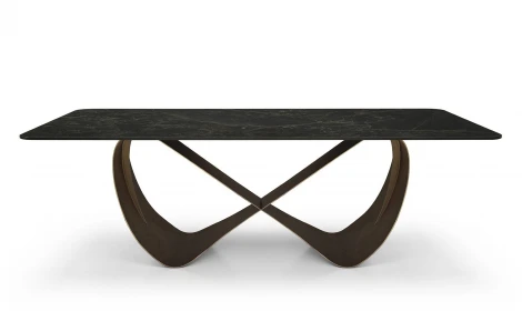 Стол DT9305FCI (240) черный керамика VERSUS 2 (Heijinhua)/бронзовый ESF 5707