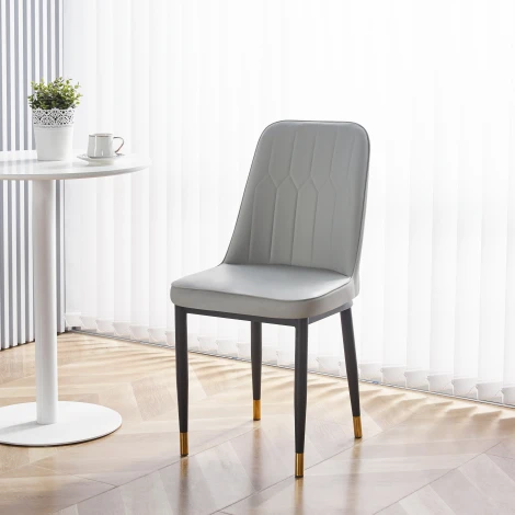 Стул на металлокаркасе Woodville Flor light gray / black