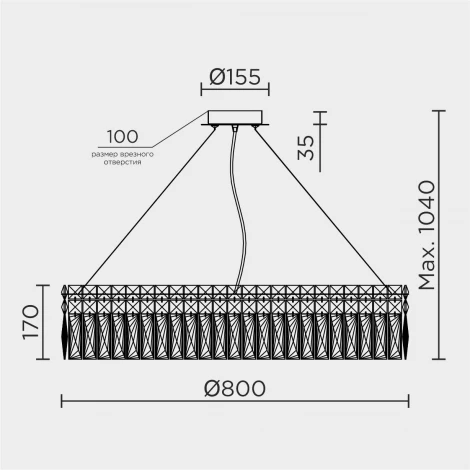 Подвесная люстра хрустальная Modelux ML.7084.800 CR