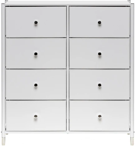 Комод Leset Нирита/Хайди, 8 ящиков, Белый (Сталь,Экокожа/Белый) арт.2500000209758