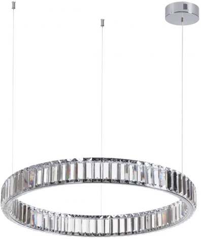 Подвесной светильник Odeon Light L-vision 4930/36L хром/прозрачный металл/хрусталь LED 36W VEKIA (220V, на тросе, кольцо)