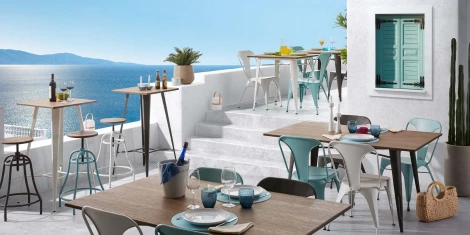 Барный стул La Forma (ex Julia Grup) Malira (Серый,Черный,Графит/ Фанера,Бамбук,Сталь,Дерево,Металл)