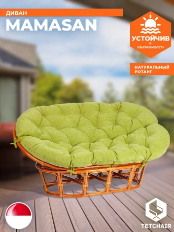 Диван MAMASAN/МАМАСАН 23/02 W /с подушкой/ подушка 182х119см, 169х102х80см, медовый, флок, олива, 23 Tetchair 24260