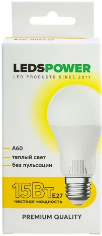 Лампочка светодиодная E27 15Вт 3000K LEDS POWER 006642