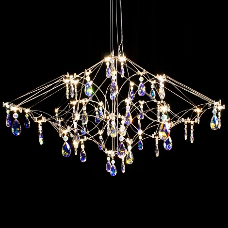 Подвесная люстра светодиодная хрустальная с пультом ILLUMICO IL0606-900HX-57 Ether