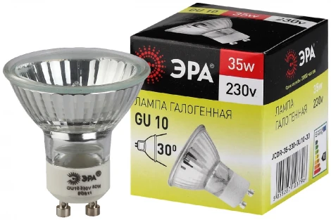 Лампочка галогеновая GU10 35W ЭРА GU10-JCDR (MR16) -35W-230V