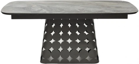Стол M-City MAGNUS 180 KL-80 Серый мрамор, итальянская керамика / Темно-серый каркас