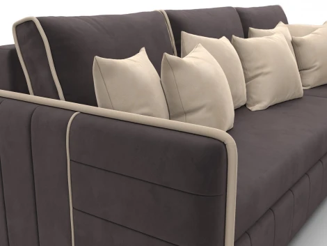 Диван угловой Лига-078 угол универсальный (ДСП/Пластик/Велюр/Коричневый,Бежевый) Лига Диванов 130990