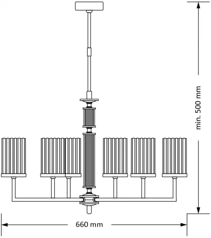 Потолочная люстра на штанге Kutek Artu Ryfel ART-ZW-6(N)R (220V)