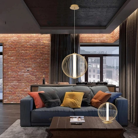 Подвесной светильник Crystal Lux SYNC SP18W LED GOLD (220V, на проводе, шар)