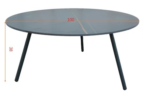 129KN-01450 Стол кофейный "EMBRACE" уличный черный d100*38см Garda Decor