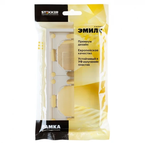 Рамка на 2 поста (кашемир, soft touch) Stekker Эмили 49911