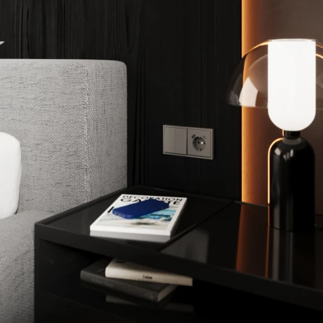 Переключатель встраиваемый двухклавишный Voltum S70 VLS020503