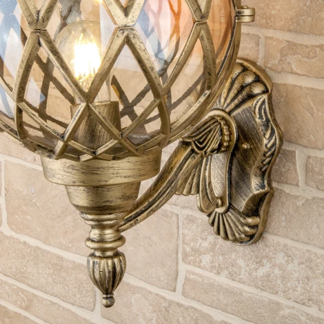 Настенный фонарь уличный Elektrostandard Sirius U черное золото (220V, IP44)