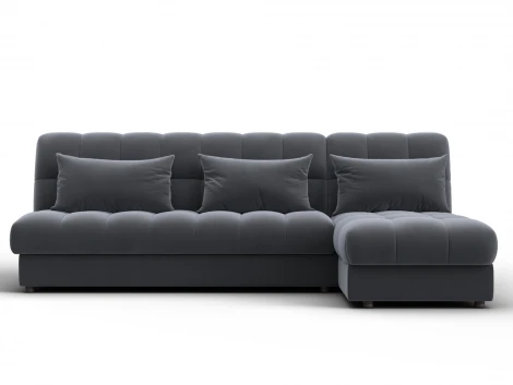 Диван угловой Лига-116 НПБ угол правый (ДСП,ЛДСП,Велюр/Серый) Лига Диванов 136954