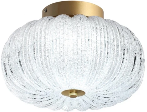 Подвесной светильник Sonex Angelo 7720/24L металл/стекло/прозрачный/золотой LED 24Вт 3000-6500K D300 IP20 пульт ДУ (220V, на тросе, шар)