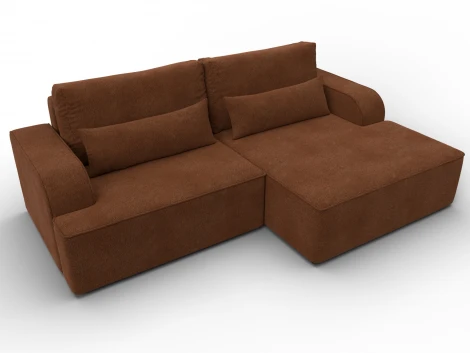 Диван угловой Лига-120 угол правый (ДСП,Брус,Фанера,ЛДС,Велюр/Терракотовый) Лига Диванов 137290