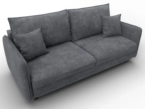 Диван прямой Лига-064 НПБ (ДСП/Дерево/Велюр/Темно-серый) Лига Диванов 129622