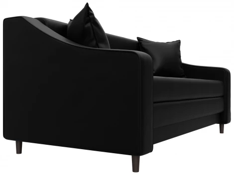 Диван прямой Лига-071 (ЛДСП,Брус,Фанера/Дерево/Экокожа/Черный) Лига Диванов 129771