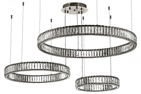 Подвесная люстра светодиодная хрустальная Dio D'Arte Caneva Caneva L 1.5.80+60+40.100 N (220V, на тросе, кольцо)