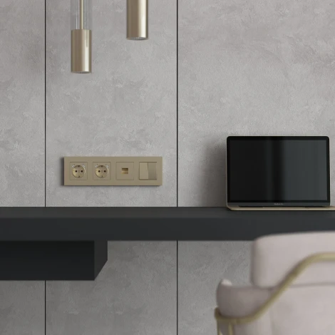 Рамка на 4 поста Slab (шампань софт) Werkel W0042911 (a071627)