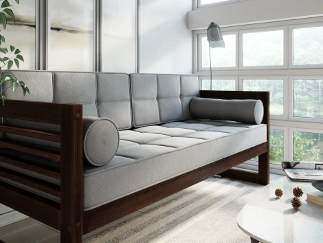 Диван Arsko прямой Сега Б орех велюр серый