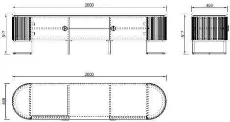 Тумба под TV LUCIANO 200*47*52см Garda Decor арт.77IP-GD010-TV