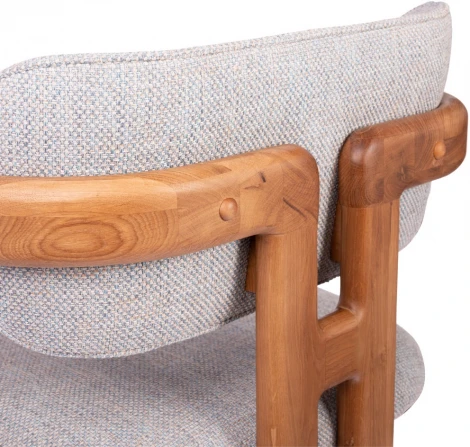 Стул Bradexhome Rich рогожка бежево-голубая с ножками цвета орех