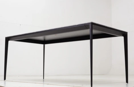 Стол NOTO 180 SINTERED STONE GLOSS STARLIGHT BLACK / BLACK