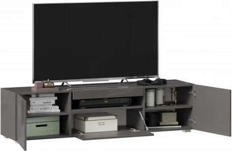 Тумба ТВ Бруклин, 1500 Оникс серый глянец, Любимый дом