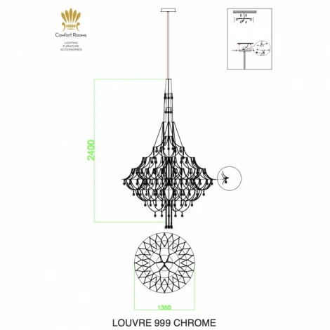 Подвесная люстра iLamp Louvre 999 CHROME