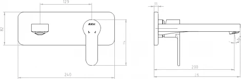 Смеситель E.C.A. Nita 102167608EX-K для раковины, хром
