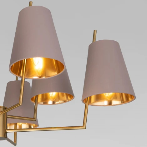 Потолочная люстра Wi-Fi на штанге Eurosvet Topanga 60173/8 латунь (220V, управление смартфоном, голосовое управление, умный дом - Minimir Home, Алиса, Маруся, Салют)