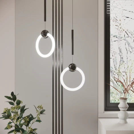 Подвесной светильник Eurosvet Rim 90165/1 черный жемчуг (LED, 220V, на проводе, кольцо)