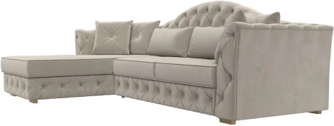 Диван угловой Артис левый угол (Бежевый/Микровельвет) Лига Диванов арт.121594L