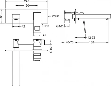 Смеситель Timo Briana 7171/00SM С ВНУТРЕННЕЙ ЧАСТЬЮ, для раковины, хром