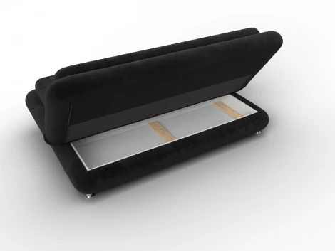 Диван-книжка Лига-123 (Металл,ЛДСП,Брус,Доска,Велюр/Черный) Лига Диванов 137620