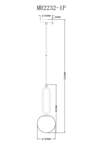 Подвесной светильник MyFar Pierre MR2232-1P (220V, на проводе, шар)