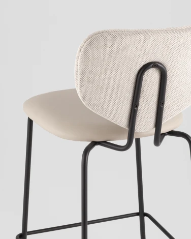 Стул полубарный Masey бежевый с бежевой экокожей Stool Group арт.УТ000039582