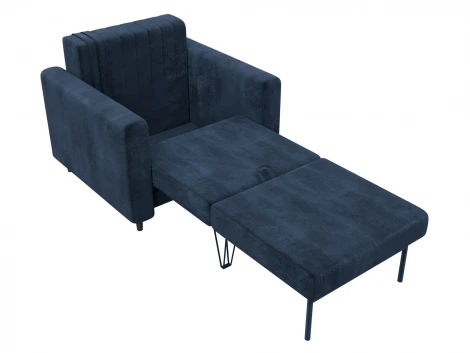 Кресло Лига-070 (ЛДСП,Брус,Фанера/Дерево/Велюр/Синий) Лига Диванов 132553