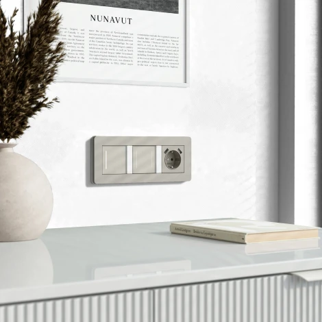 Сенсорный выключатель двухклавишный с подсветкой (дымчатый) Werkel W4522014