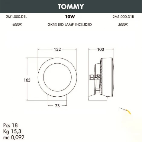 Архитектурная подсветка Fumagalli Tommy 2M1.000.000.LXD1L (220V, IP66)