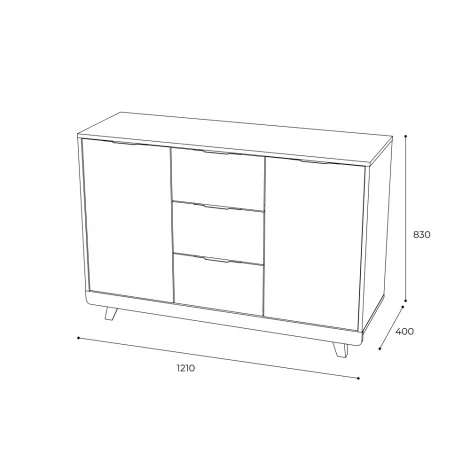 Комод БТС Мегаполис КМ-15, дуб каньон/М25