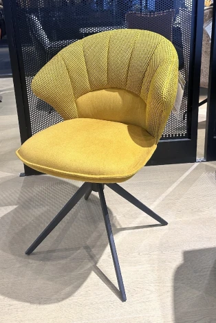 Стул ASTRA 360 град. поворот Желтый Sonic 68 ткань / 7525-132 велюр / черный каркас, ®DISAUR (арт.621M05766)