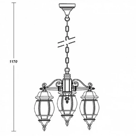 Уличный светильник подвесной Oasis Light 83470/3L Bl (220V, на цепи, IP44)
