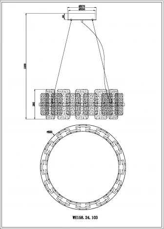 Подвесная люстра Nelly WE158.24.103 Wertmark (LED, 220V, на тросе, круглые)