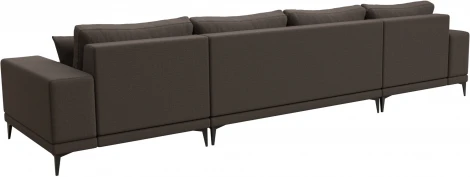 Диван П-образный Льюес (Коричневый/Рогожка) Лига Диванов арт.123925