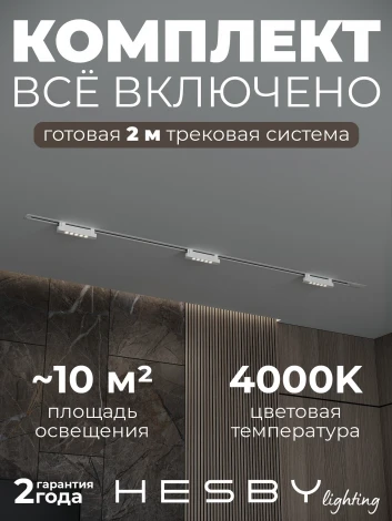 Трековая система в сборе однофазная встраиваемая 220V 30W Hesby Lighting Skylite №9 HSBL_kompl_S009_VI2W4K
