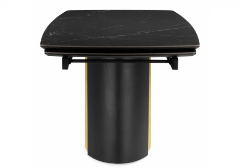 Керамический стол Бовер 180(220)x90 черный мрамор / черный / дуб натуральный 631623